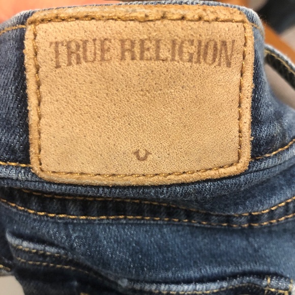 NWOT True Religion Women's  Demi Curve Mid Rise Straight Blue Jeans. Size 25 - Picture 4 of 12